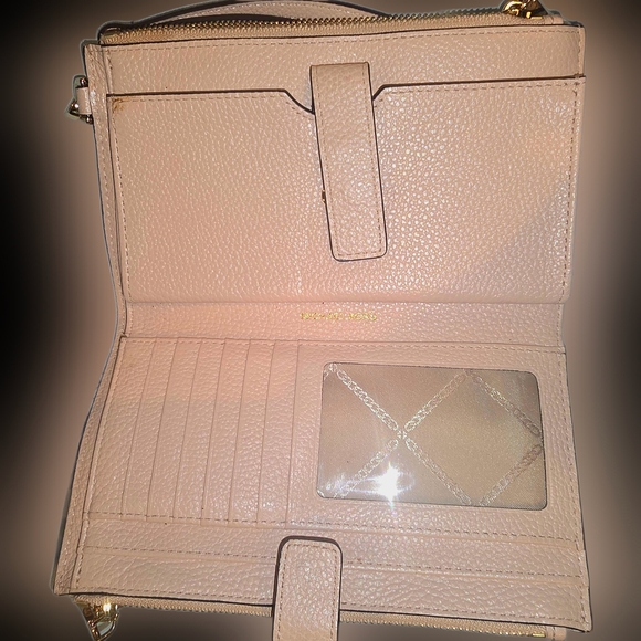 Michael Kors Pink Leather Wristlet Clutch